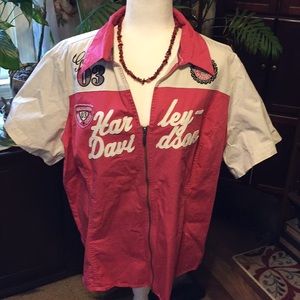Harley Davidson 03 pink and white shirt size 2W